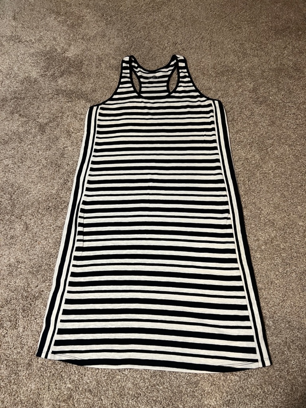Loft Black & White Striped Racerback Dress